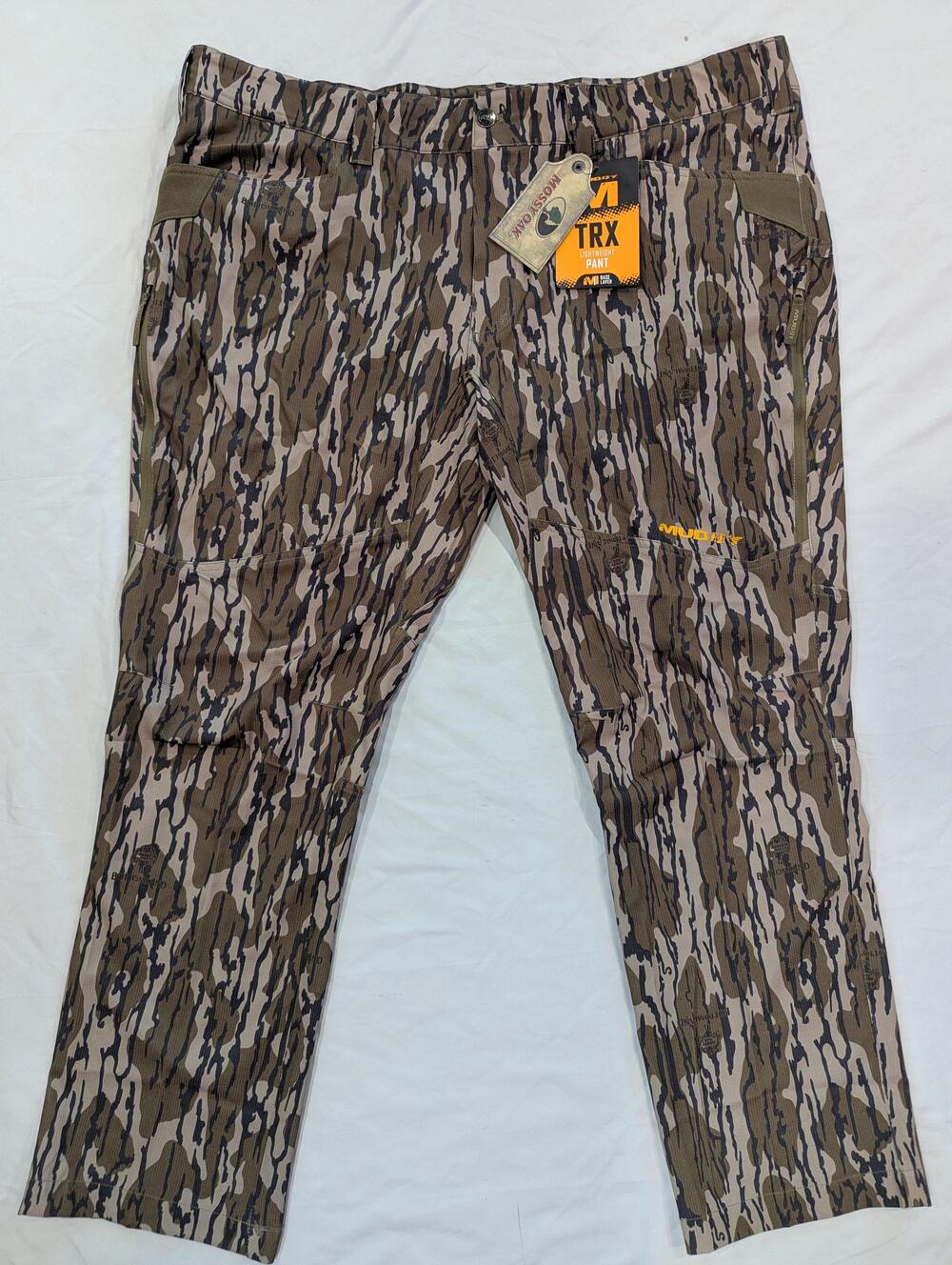 Muddy Pants 2XL Mens 44x32 Brown Mossy Oak Camo TRX Lightweight Stretch Cargo